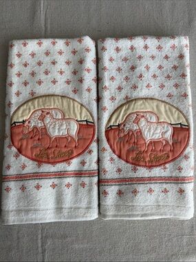 VTG NOS Cannon “Les Sheep” Set of 2 Kitchen/Bath Hand Towels
